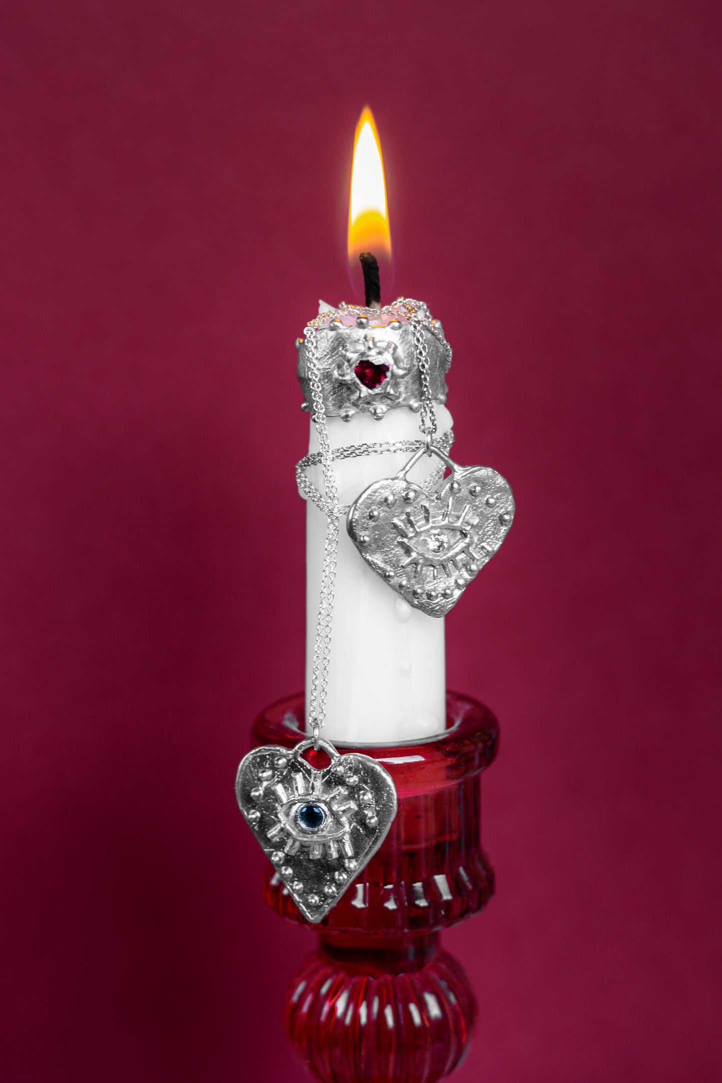 Eros ezüst nyaklánc kék zafír